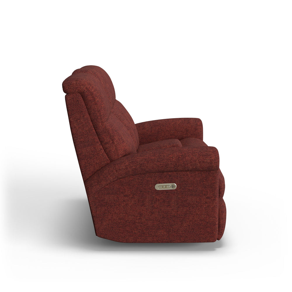 Davis Fabric Power Reclining Loveseat with Console & Power Headrests