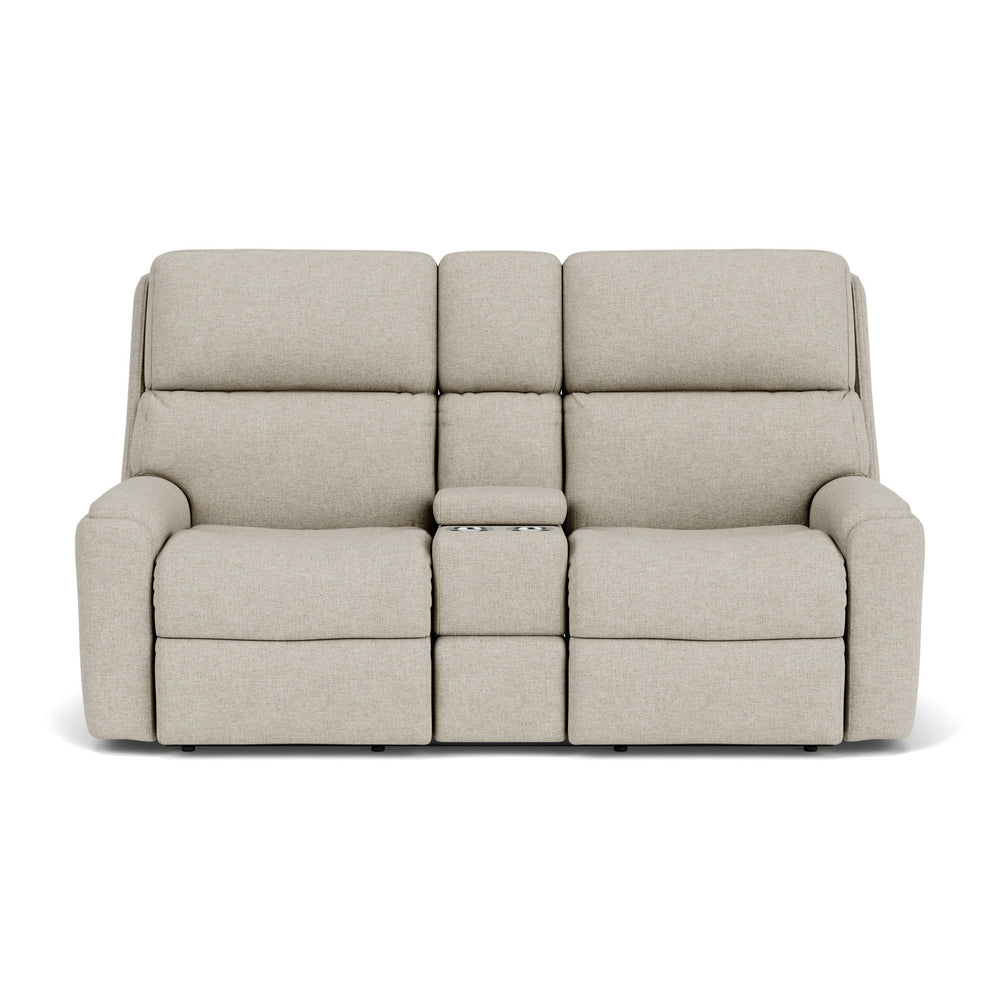 Rio Fabric Reclining Loveseat with Console