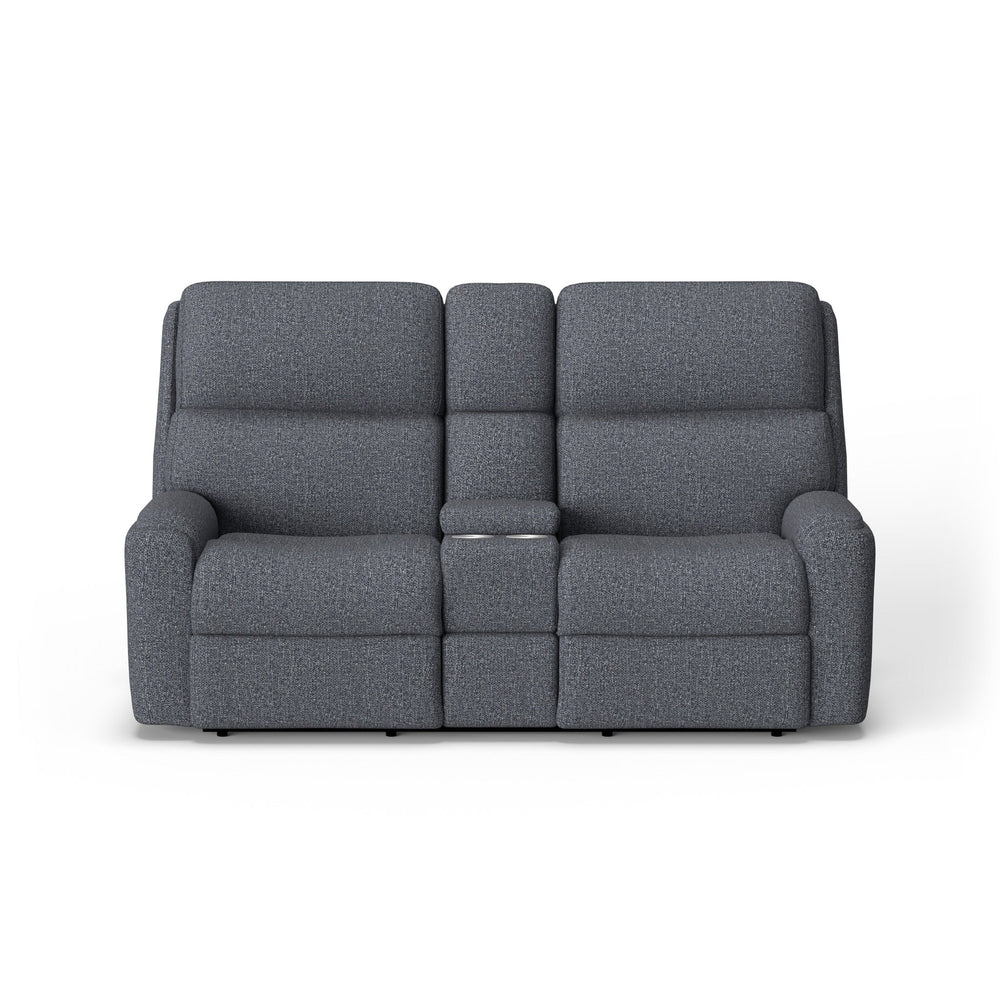 Rio Fabric Reclining Loveseat with Console