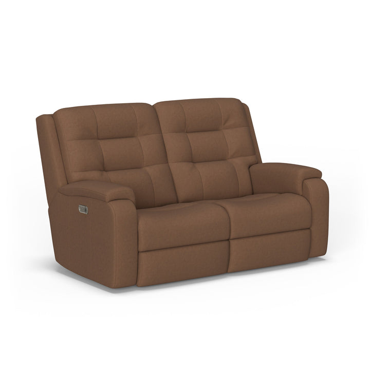 Arlo Leather Power Reclining Loveseat with Power Headrests &amp; Lumbar