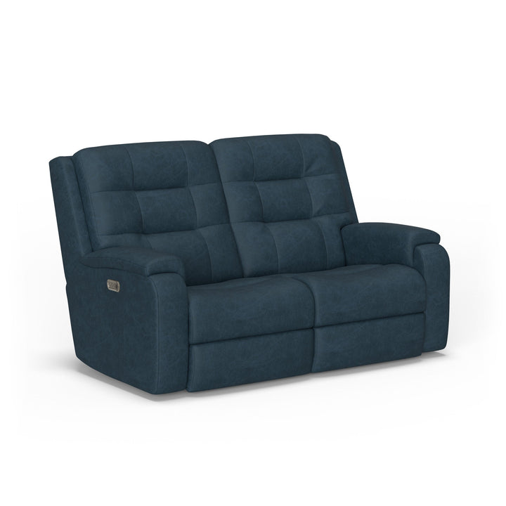Arlo Leather Power Reclining Loveseat with Power Headrests &amp; Lumbar