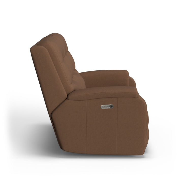 Arlo Leather Power Reclining Loveseat with Power Headrests &amp; Lumbar