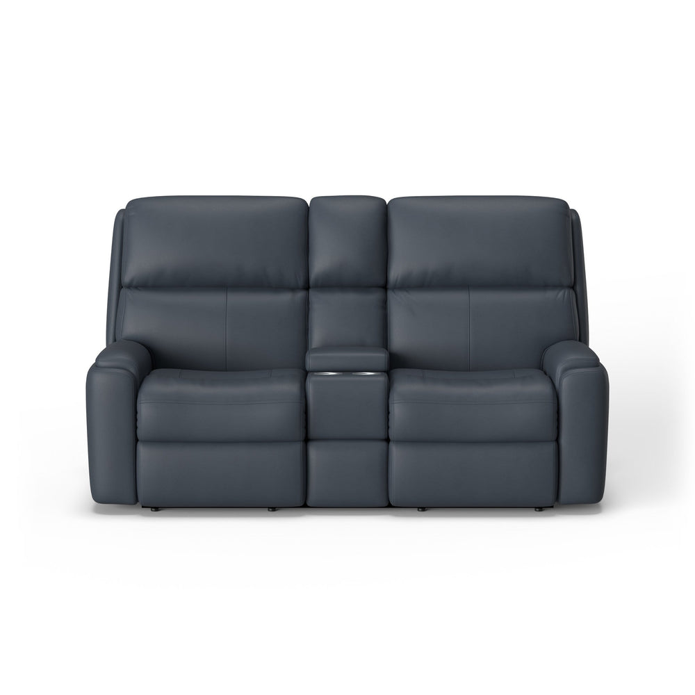 Rio Leather Power Reclining Loveseat with Console