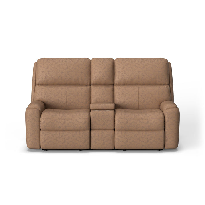 Rio Leather Power Reclining Loveseat with Console