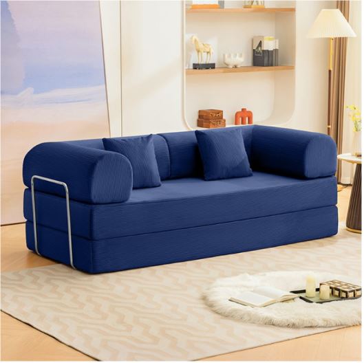 Perri 79" Compressed Sofa in Blue