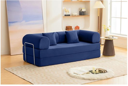 Perri 79" Compressed Sofa in Blue