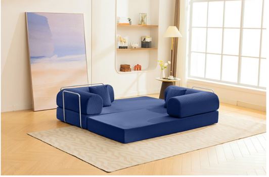 Perri 79" Compressed Sofa in Blue