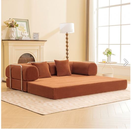 Perri 79" Compressed Sofa in Rustic Brown