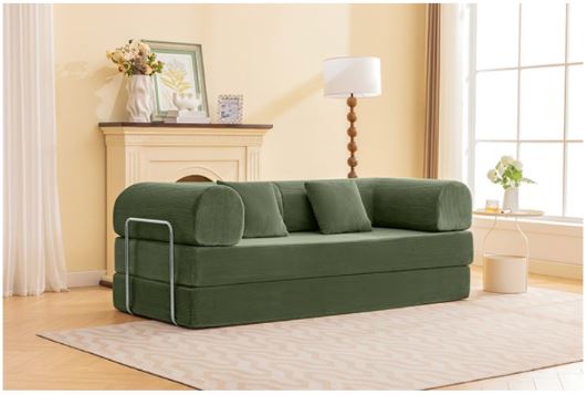 Perri 79" Compressed Sofa in Olive Green