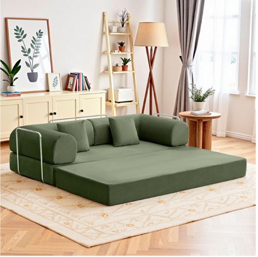 Perri 79" Compressed Sofa in Olive Green