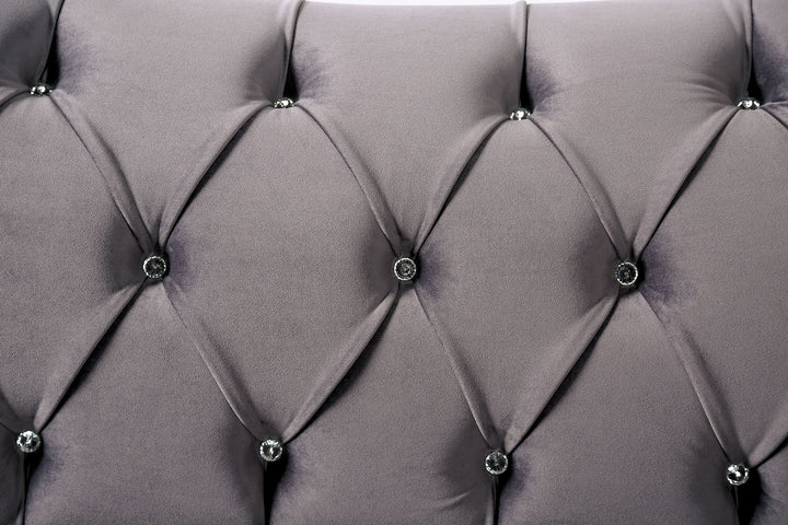 Antoinette Chesterfield Velvet Sofa with Tufted Back &amp; Camelback Design