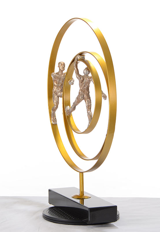 SZ0240 Modern Bronze Acrobats-Rings Sculpture - View 2