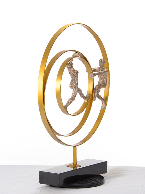 SZ0240 Modern Bronze Acrobats-Rings Sculpture - View 3