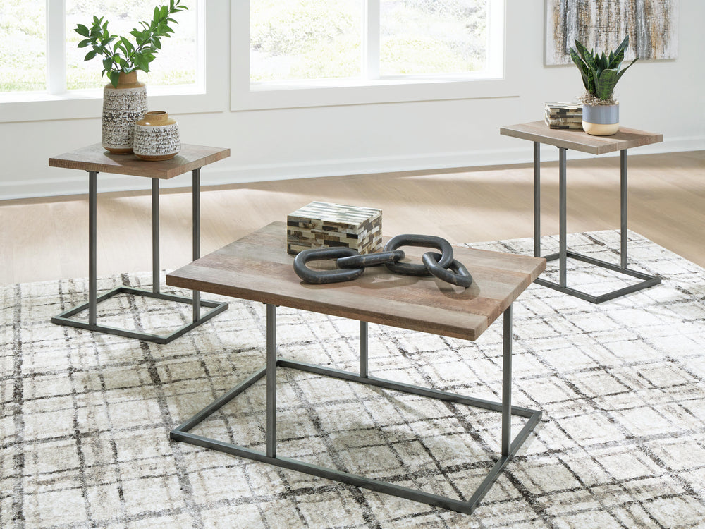 Albreane Table (Set of 3) - Light Brown (2)