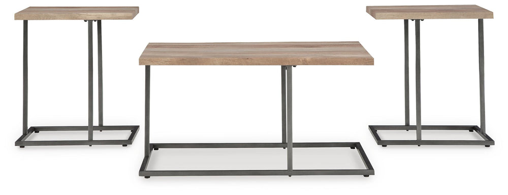 Albreane Table (Set of 3) - Light Brown (3)
