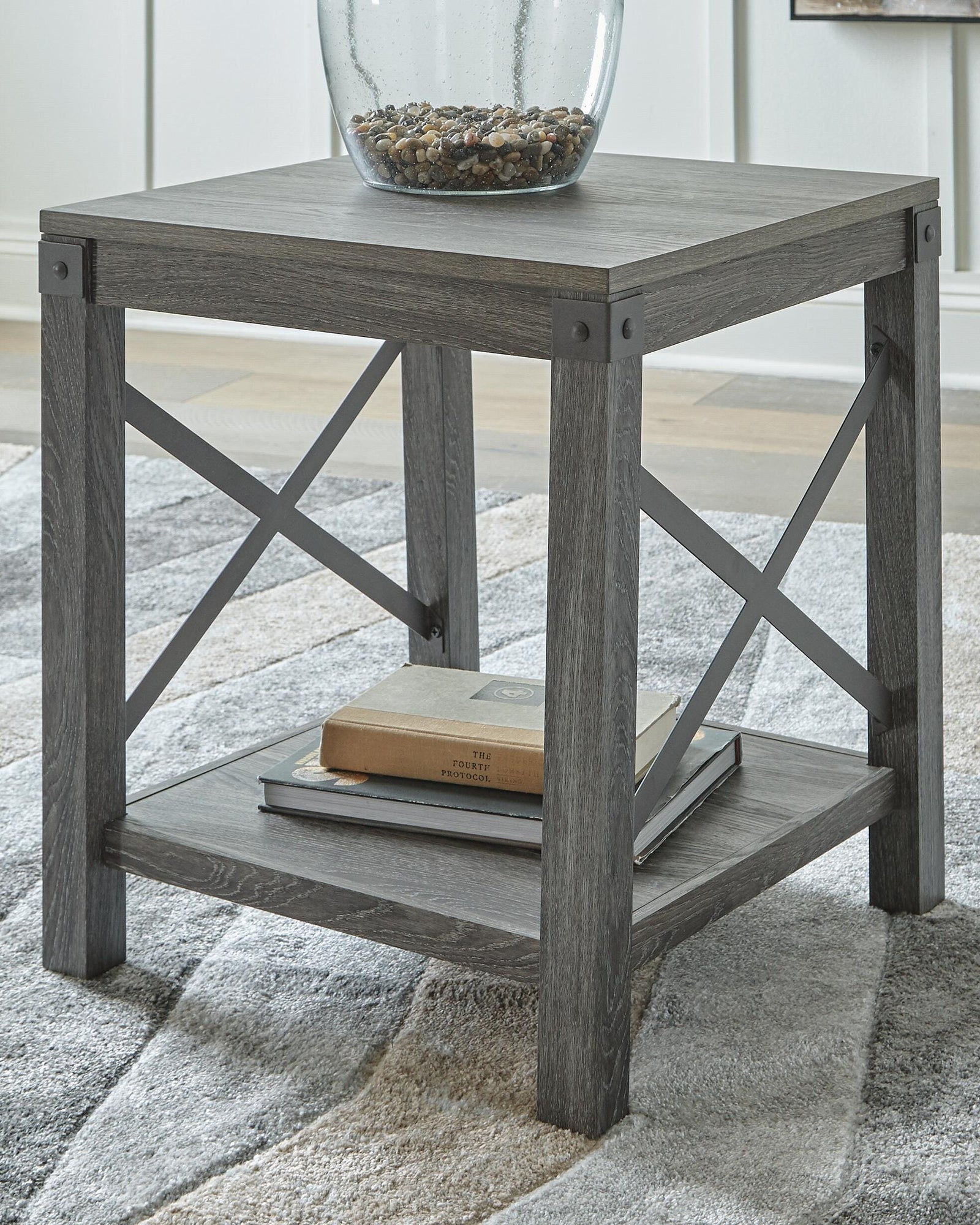 Freedan End Table - Dark Gray (2)