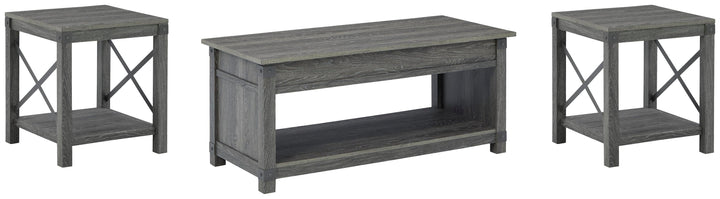 Freedan Coffee Table and 2 End Tables - Grayish Brown (1)