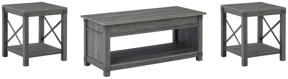 Freedan Coffee Table and 2 End Tables - Grayish Brown (1)