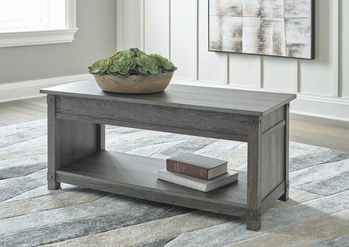 Freedan Coffee Table and 2 End Tables - Grayish Brown (4)