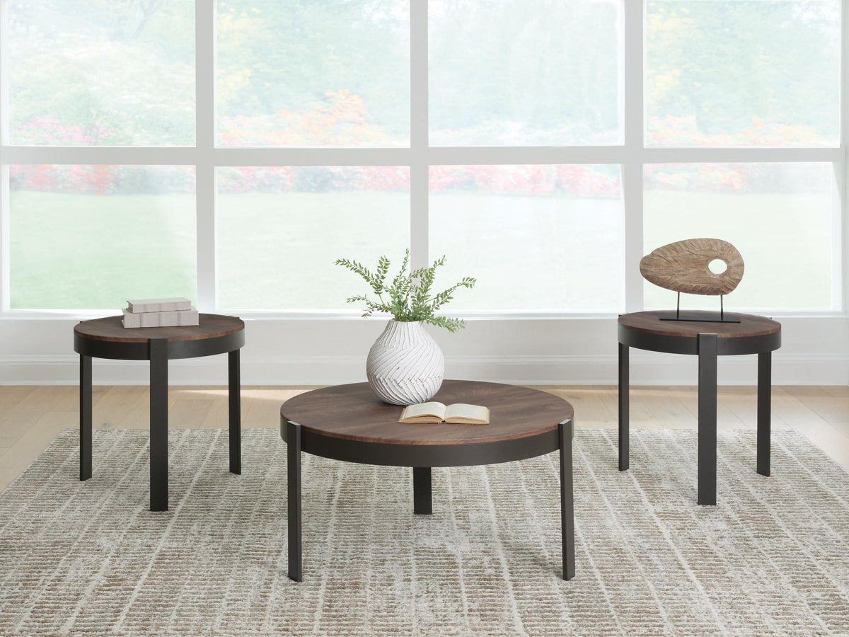 Horizon Hills Table (Set of 3) - Brown/Black (2)
