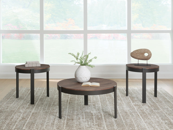 Horizon Hills Table (Set of 3) - Brown/Black (2)