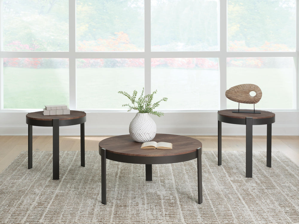 Horizon Hills Table (Set of 3) - Brown/Black (2)