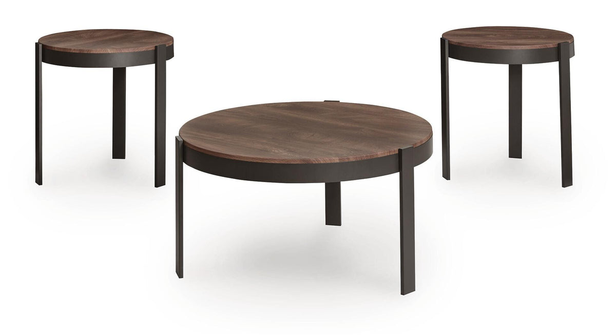 Horizon Hills Table (Set of 3) - Brown/Black (1)