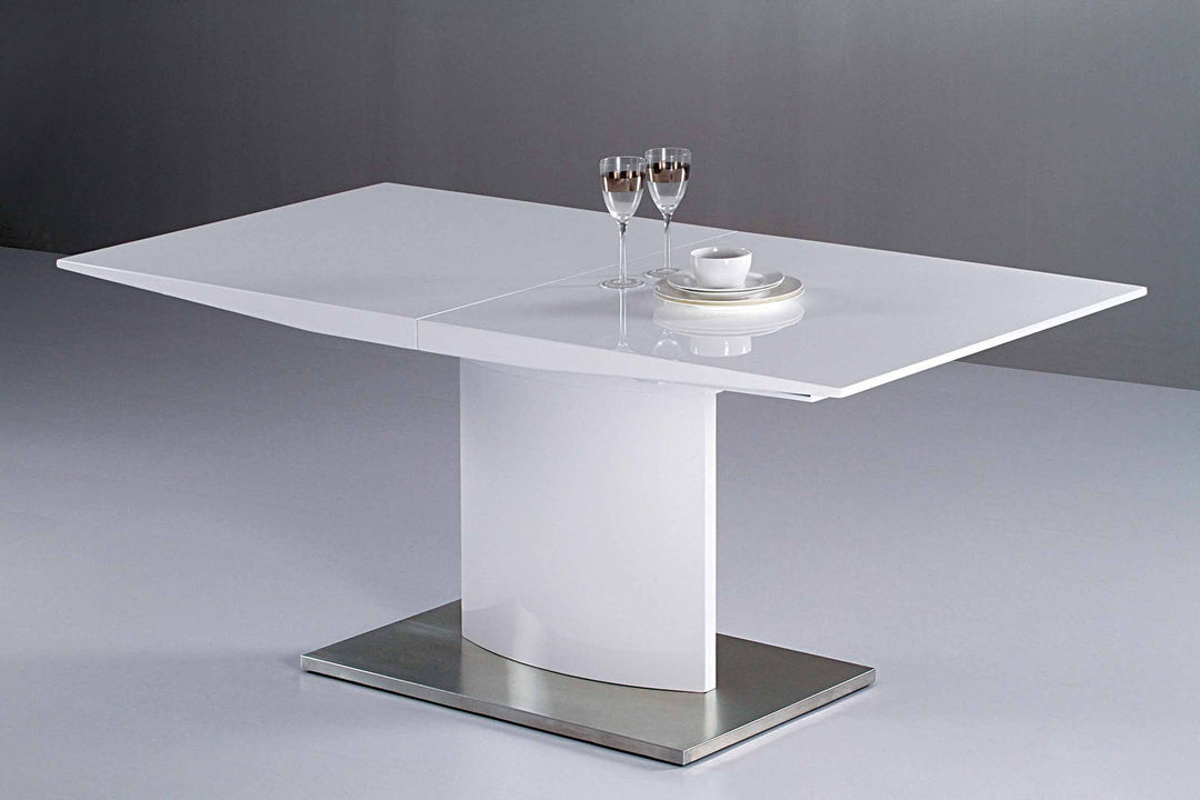 White Lacquered Extension Dining Table