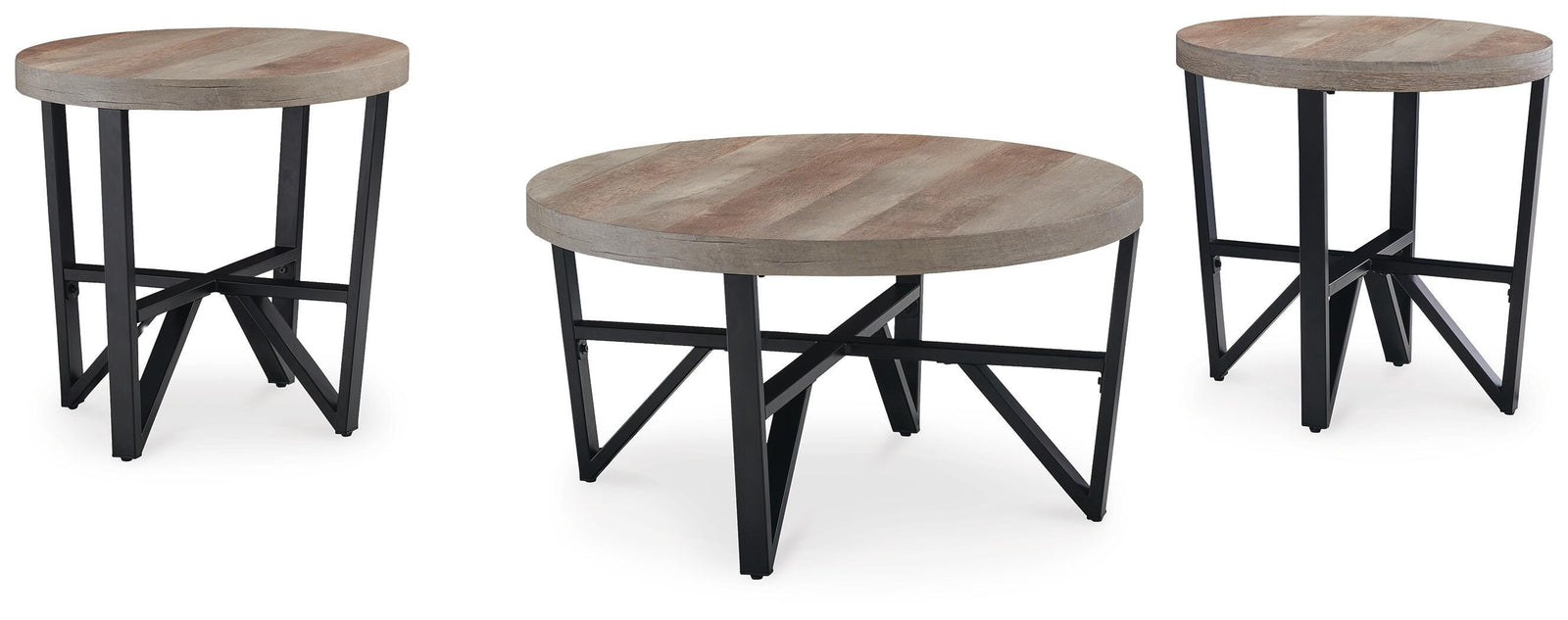 Deanlee Table (Set of 3) - Light Brown (1)