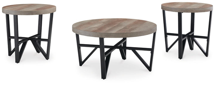 Deanlee Table (Set of 3) - Light Brown (1)