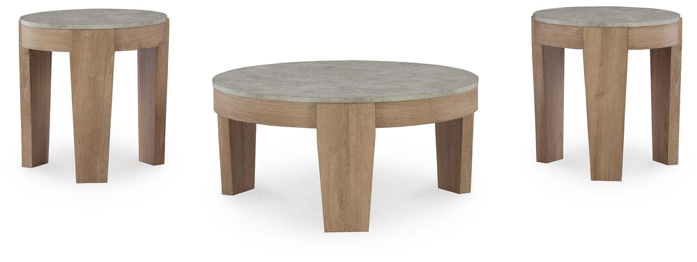 Guystone Table (Set of 3) - Light Brown (3)