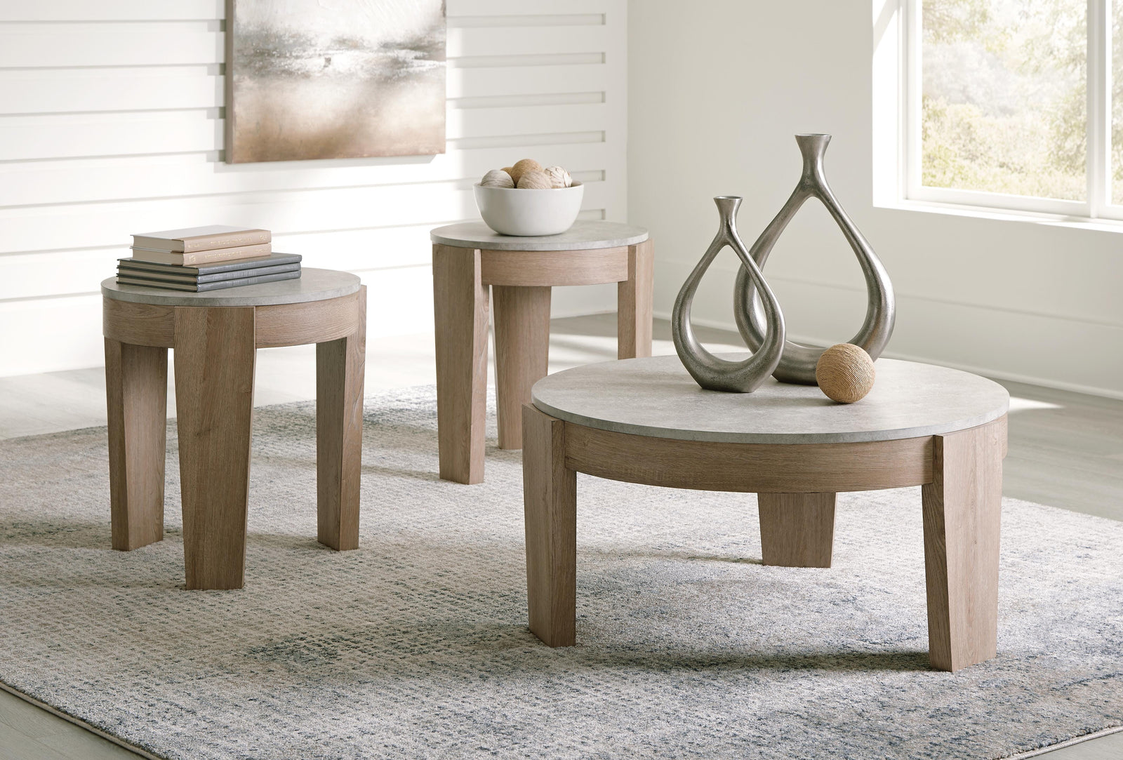Guystone Table (Set of 3) - Light Brown (2)