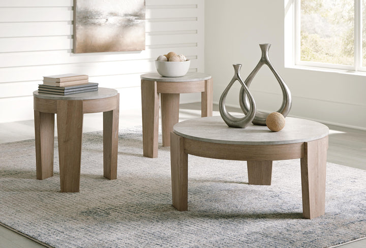 Guystone Table (Set of 3) - Light Brown (2)