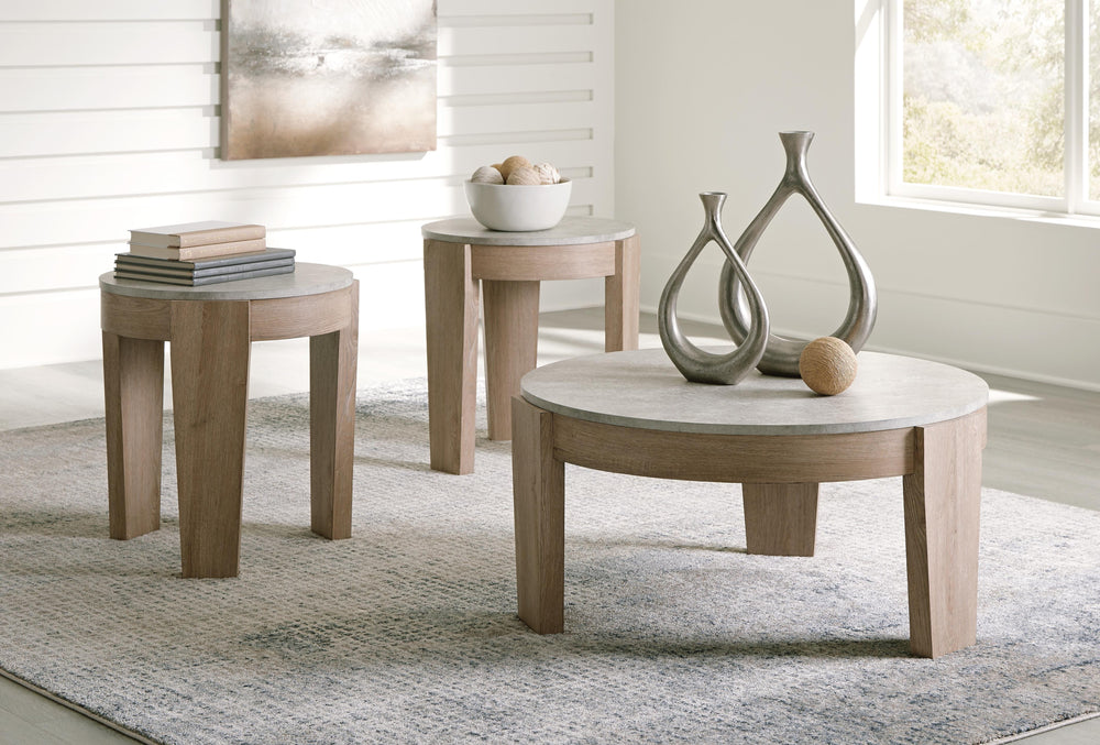 Guystone Table (Set of 3) - Light Brown (2)