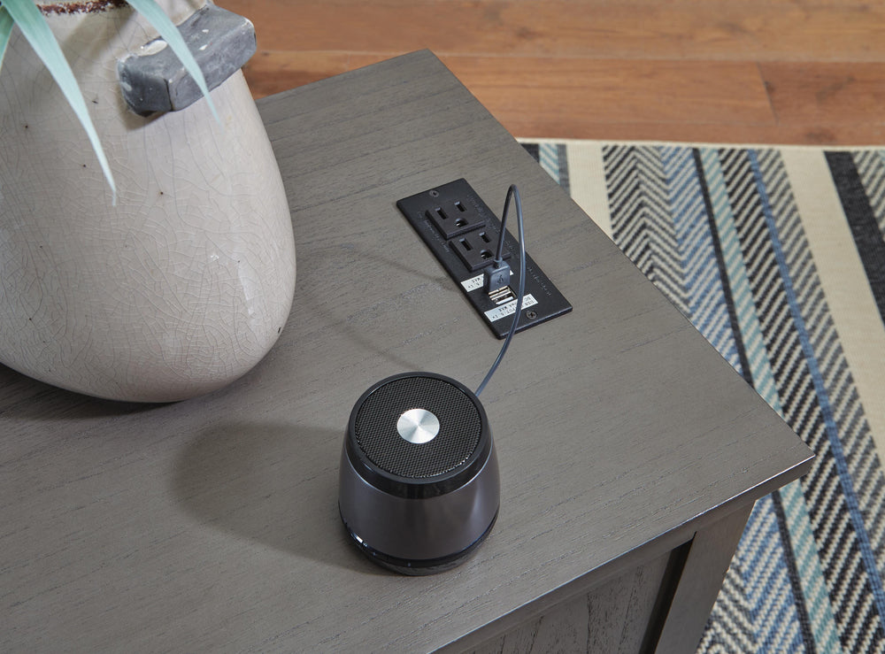 Treytown Chairside End Table - Dark Gray (9)