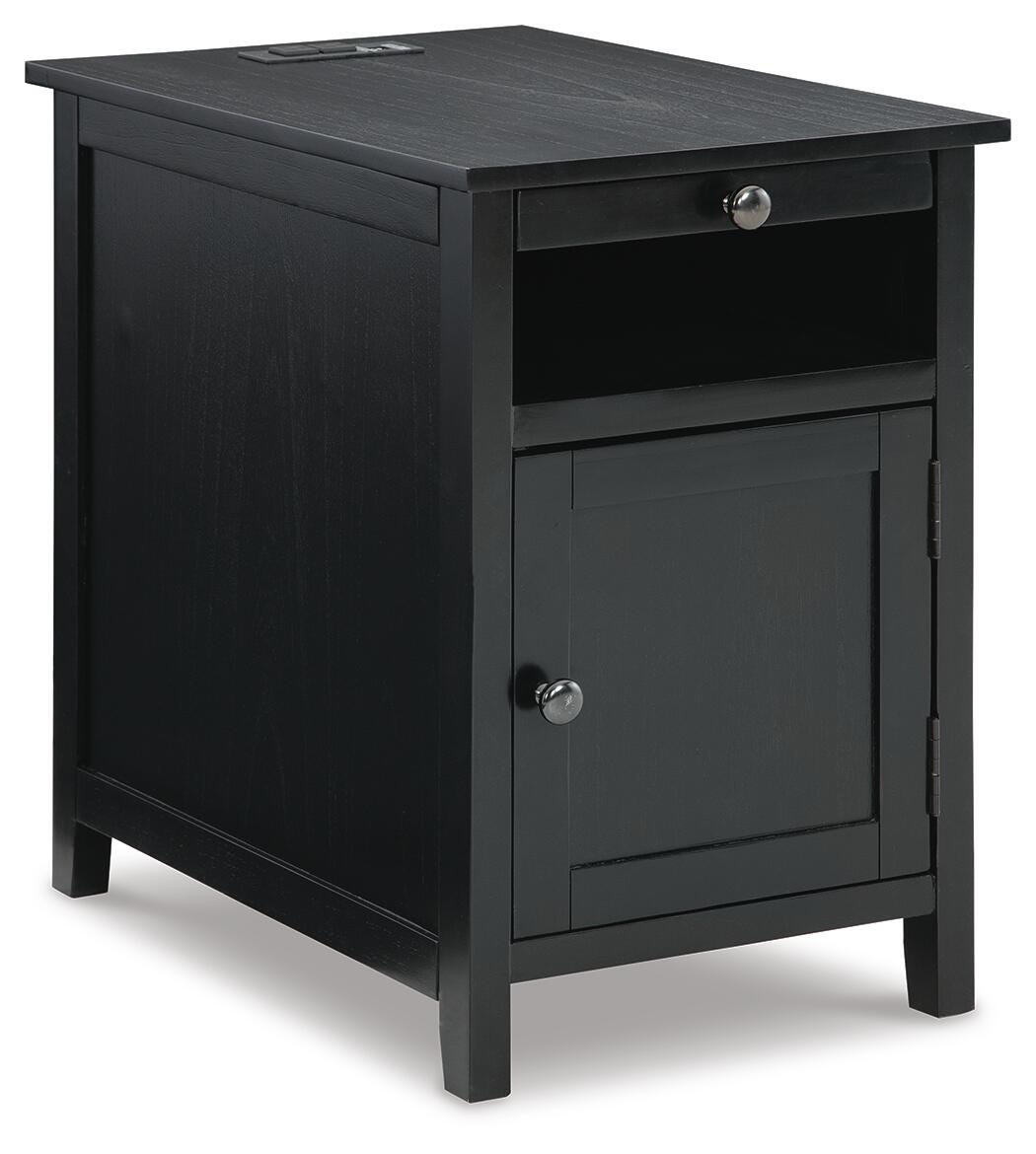 Treytown Chairside End Table - Black (1)