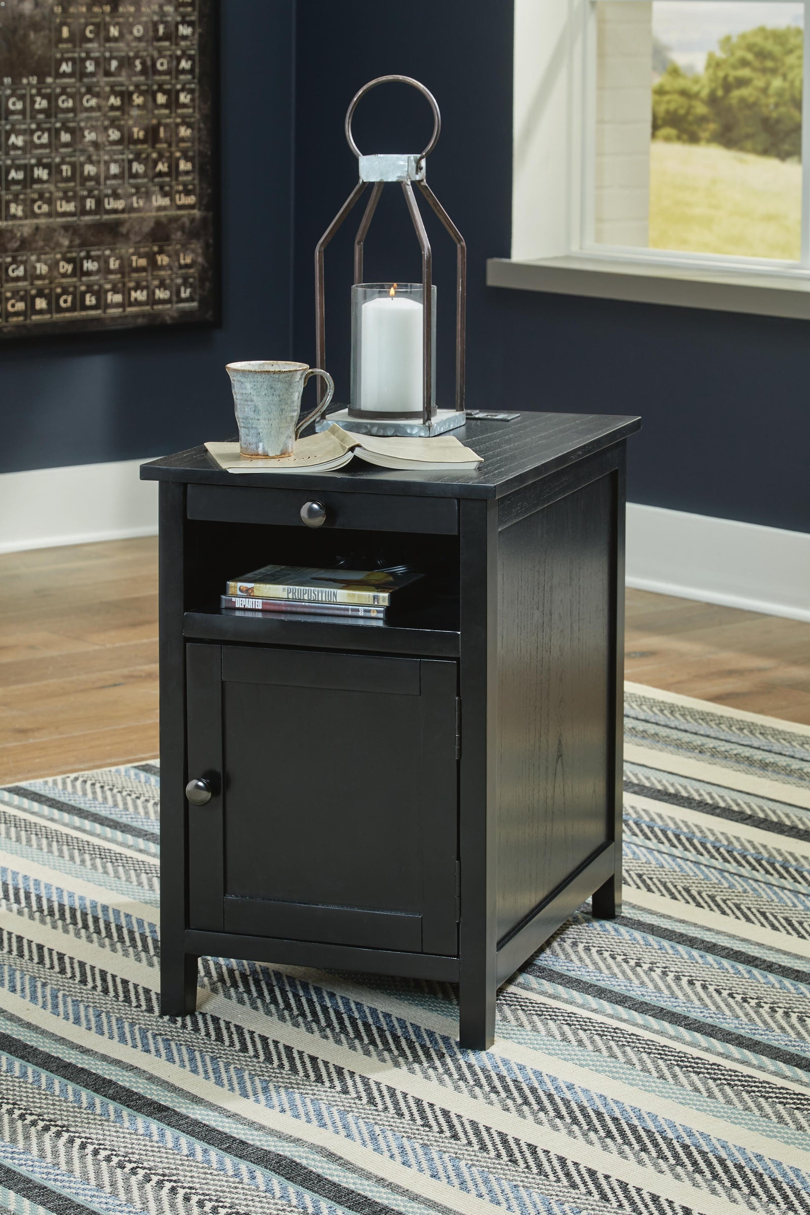Treytown Chairside End Table - Black (2)