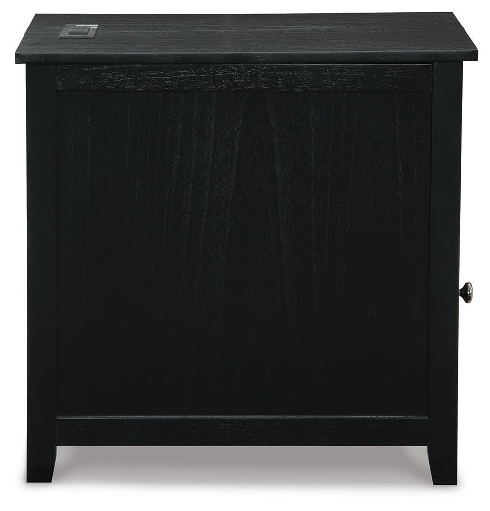 Treytown Chairside End Table - Black (5)