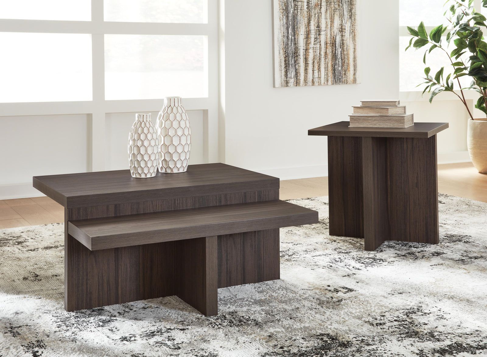 Zendex Table (Set of 2) - Dark Brown (2)
