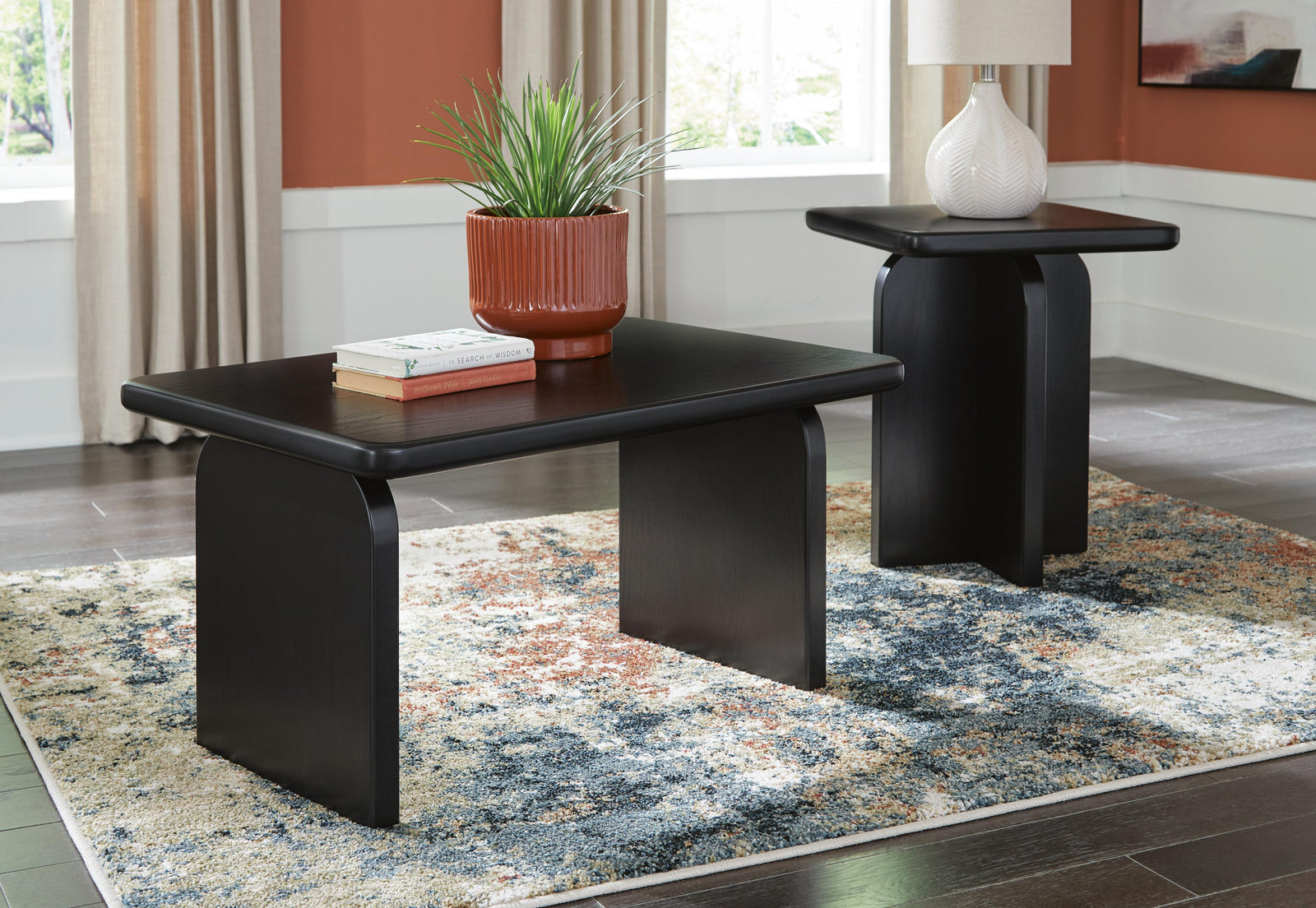 Manor Stone Table (Set of 2) - Black (2)