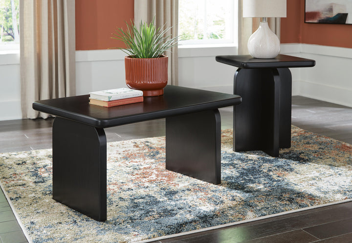 Manor Stone Table (Set of 2) - Black (2)