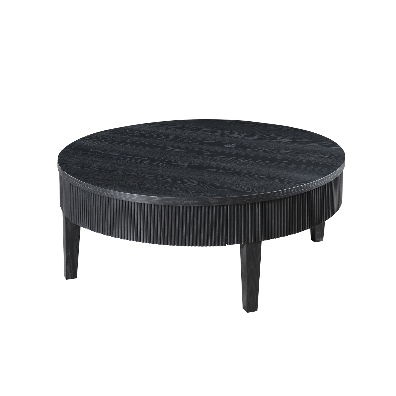 Tate Round One Drawer Coffee Table-Black