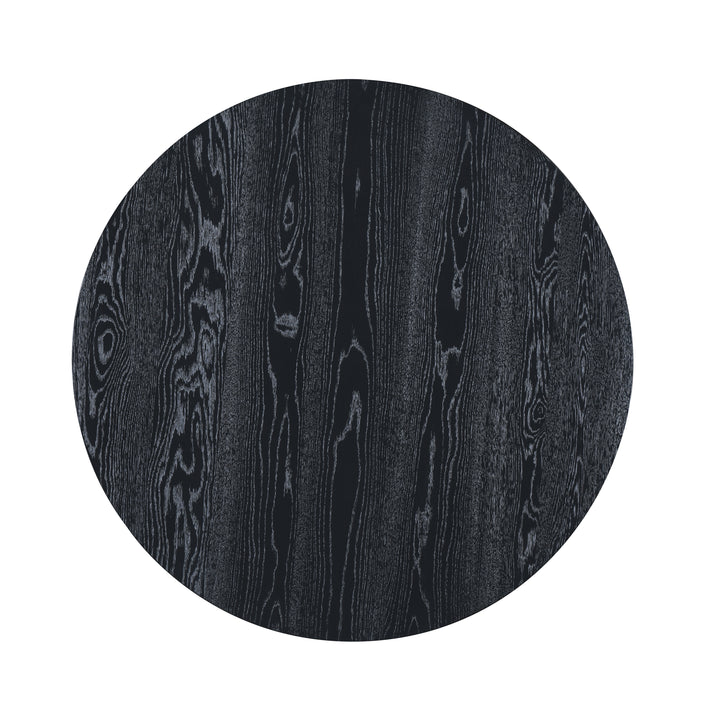 Tate Round One Drawer Coffee Table-Black