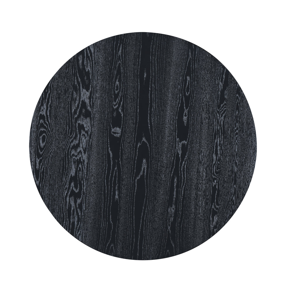 Tate Round One Drawer Coffee Table-Black