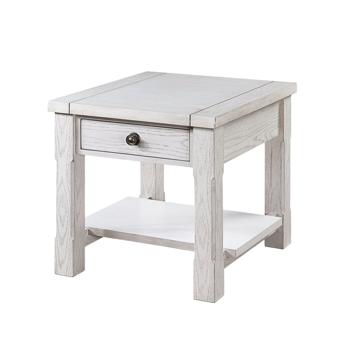 Dorsey 1 Drawer End Table-White