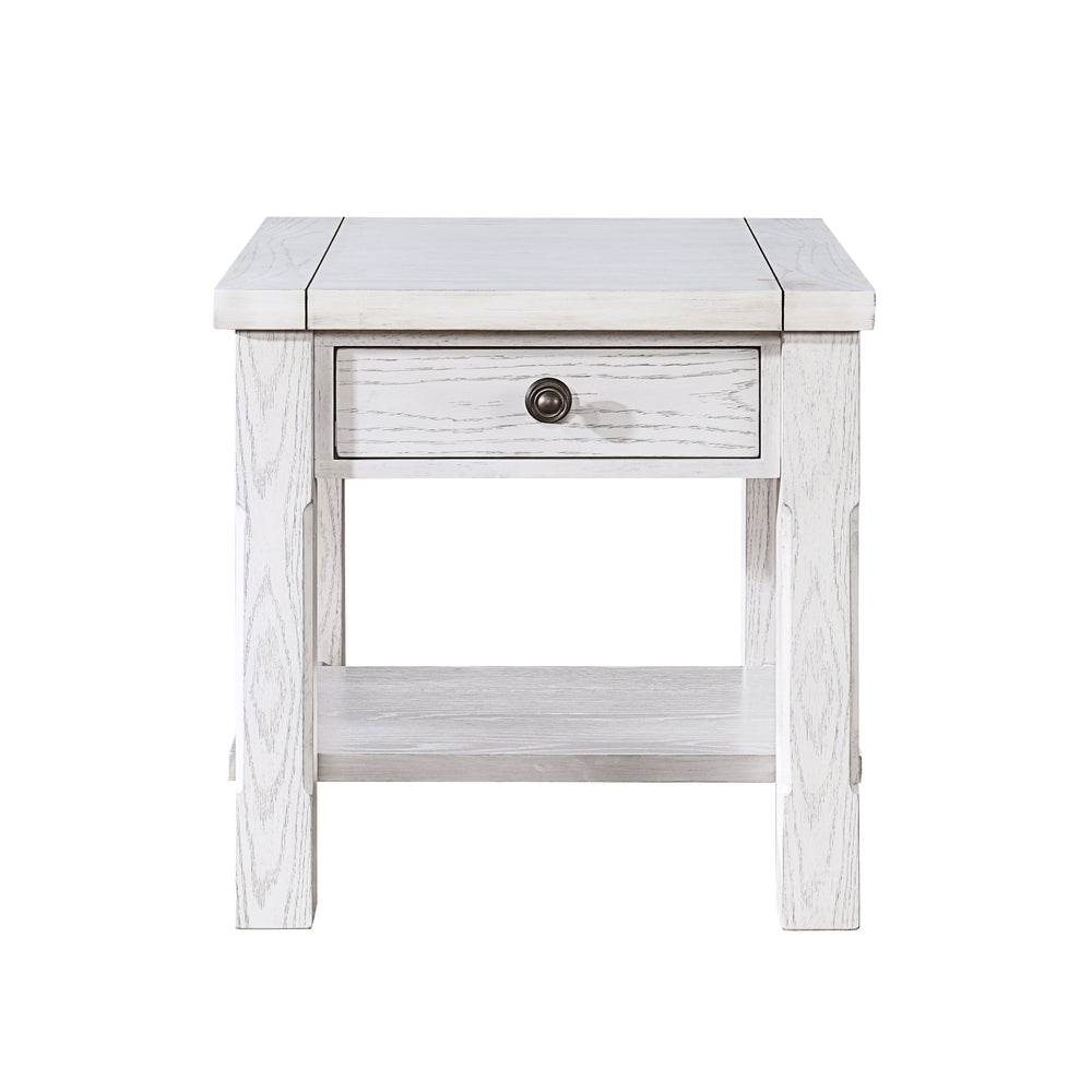 Dorsey 1 Drawer End Table-White