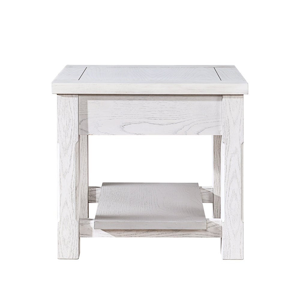 Dorsey 1 Drawer End Table-White