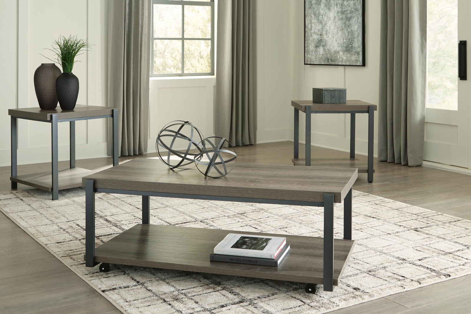 Wilmaden Table (Set of 3) - Dark Gray (2)