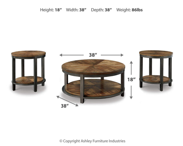 Roybeck Table (Set of 3) - Dark Brown (4)