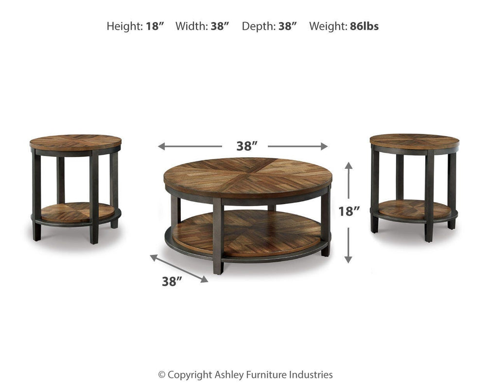 Roybeck Table (Set of 3) - Dark Brown (4)